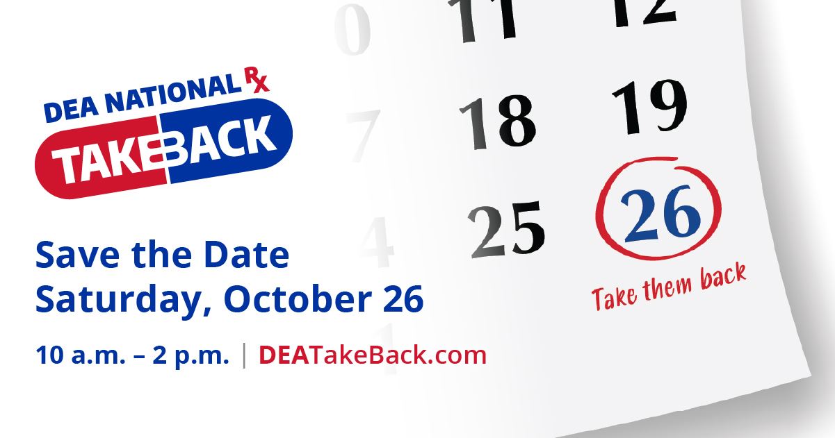 Drug Take Back Day October 26, 2024 Saver the Date (JPG)